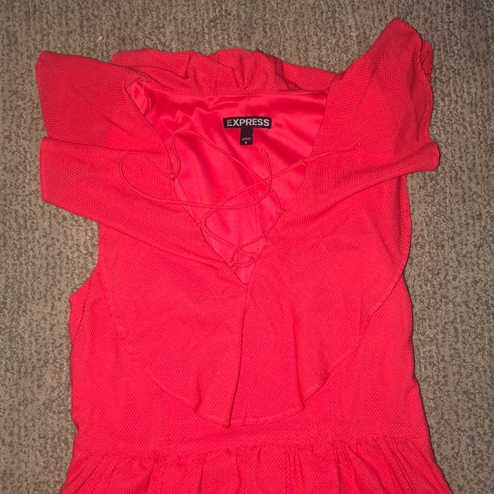 Express Coral Lace Top Dress - Picture 2 of 2
